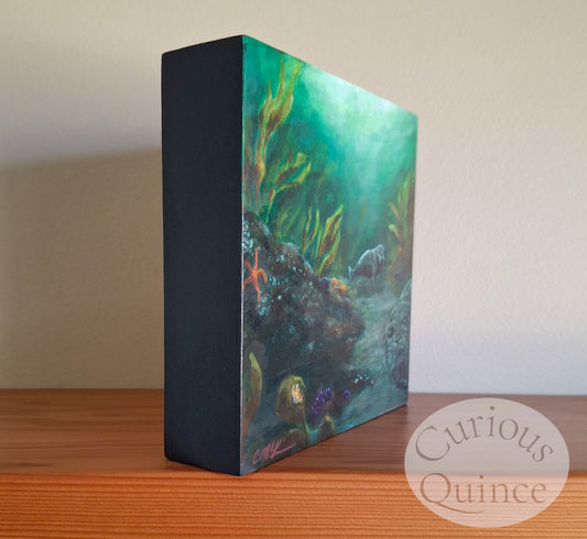 Original "Immersed" 6x6" Painting on Cradled Board