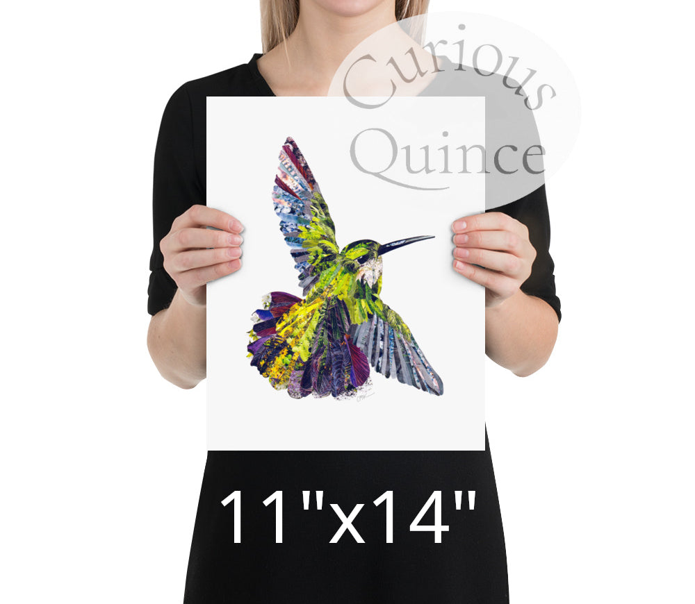 Hummingbird Collage Art Print