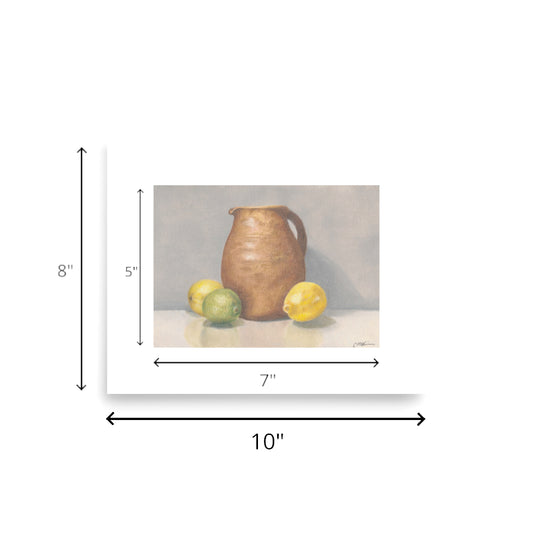 Lemon Jug with Lime Art Print from Original Drawing