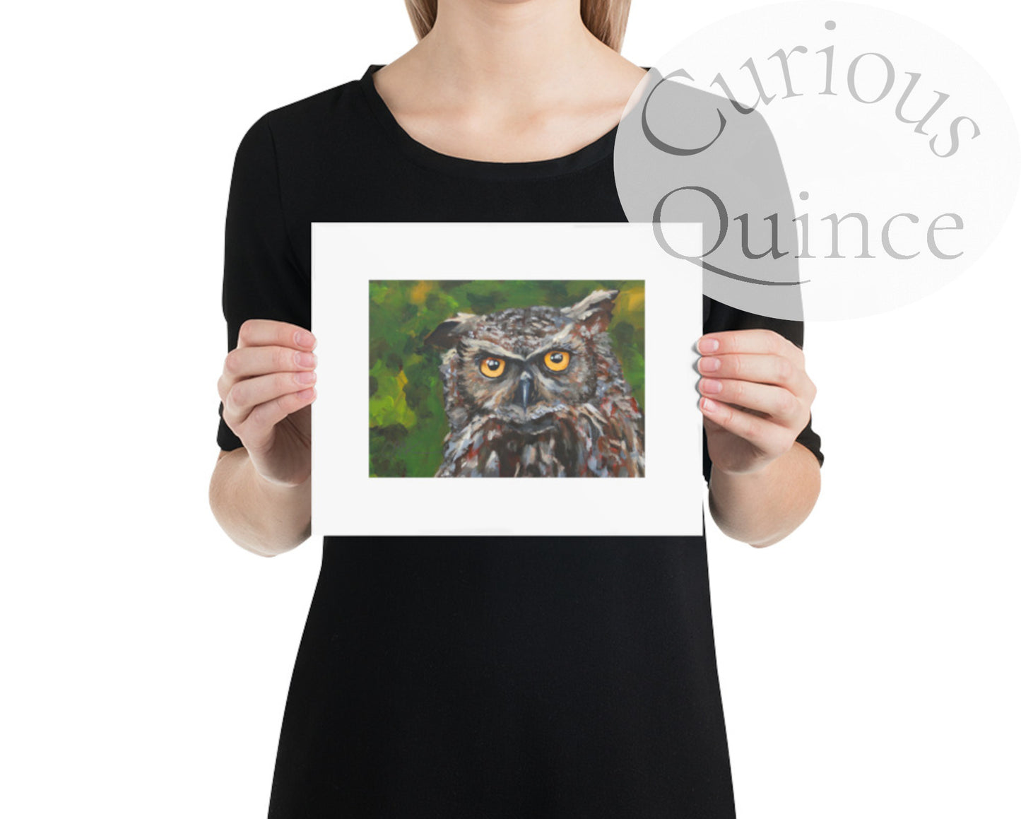 Horned Owl Art Print from Original Painting