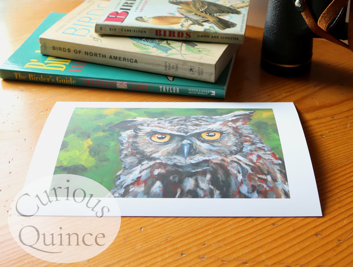 Horned Owl Art Print from Original Painting