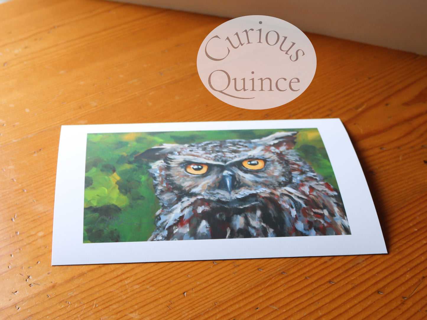Horned Owl Art Print from Original Painting