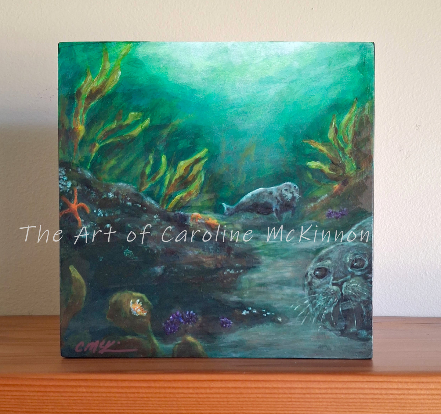Original "Immersed" 6x6" Painting on Cradled Board