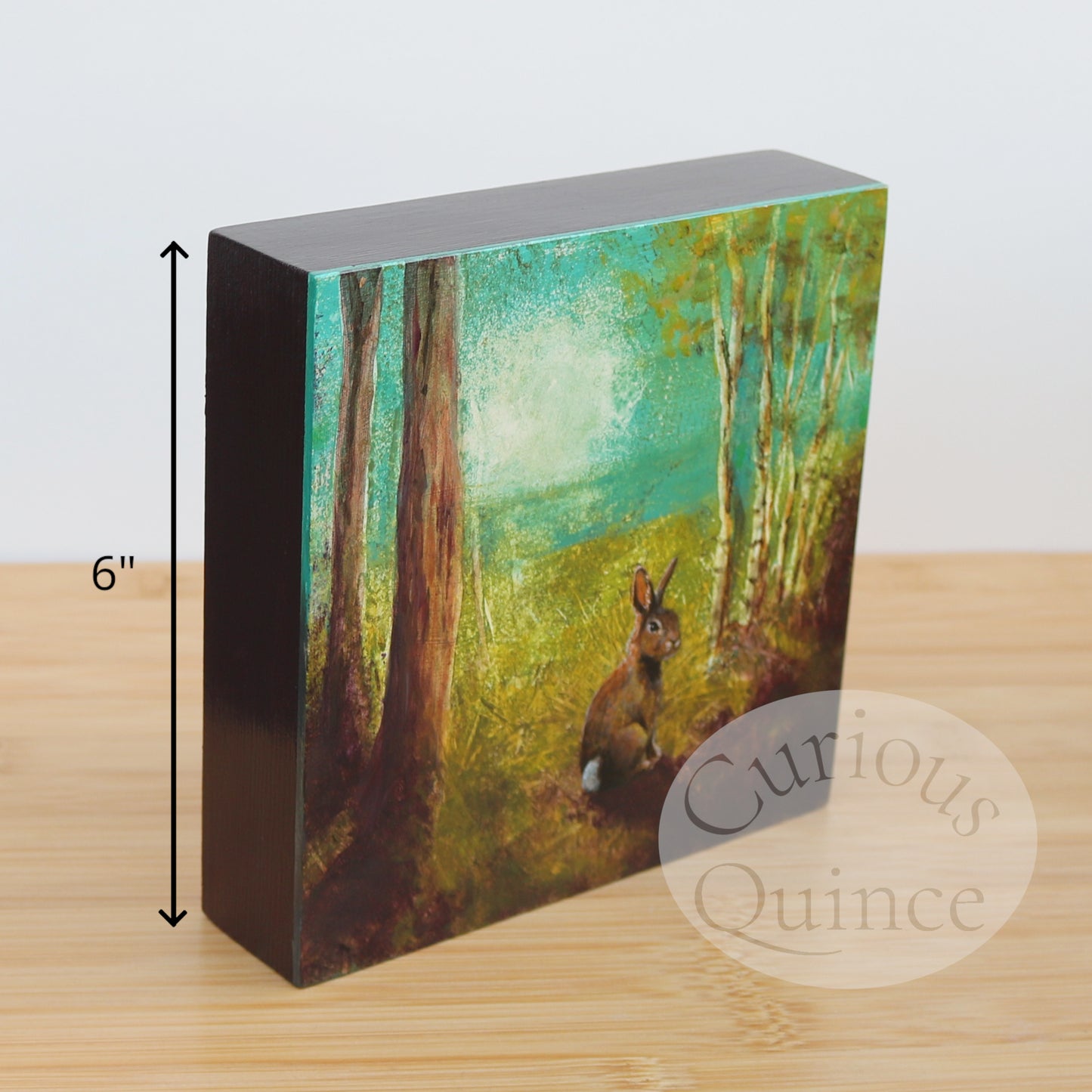 Original painting 6x6 inches - Rabbit "Outlook"