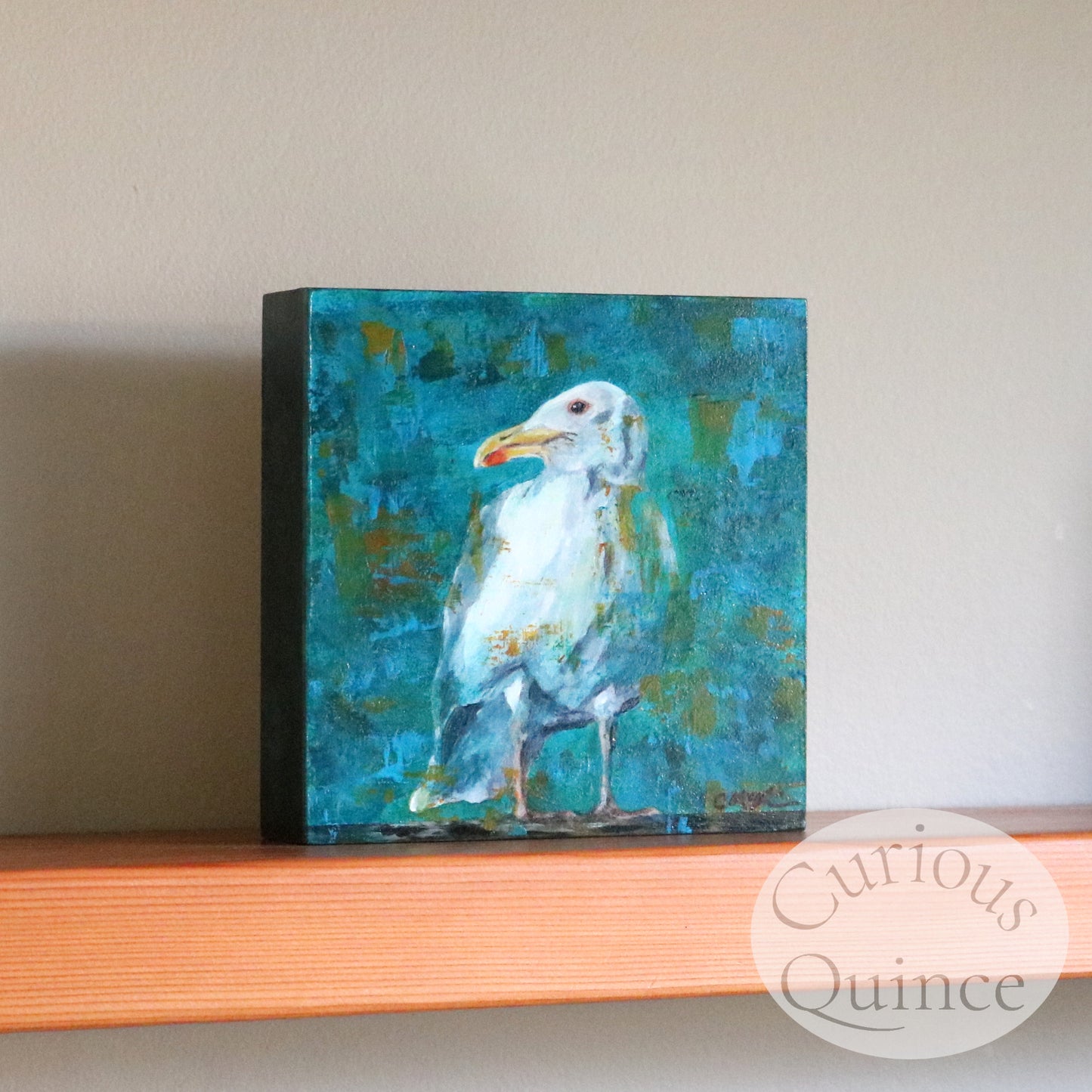 Original Seagull Painting 6x6"