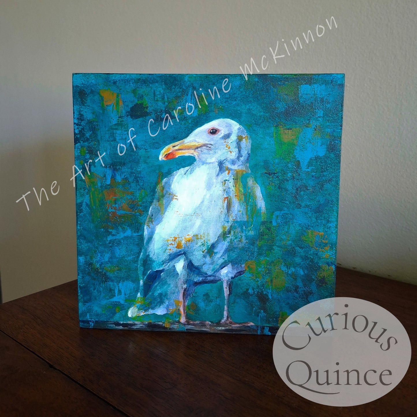 Original Seagull Painting 6x6"