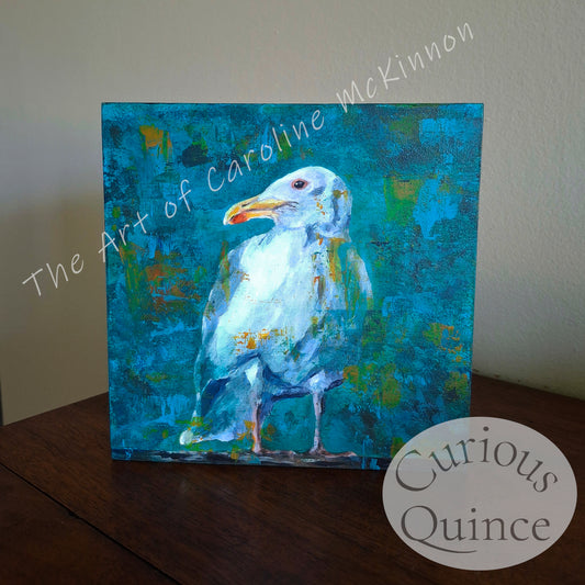Original Seagull Painting 6x6"