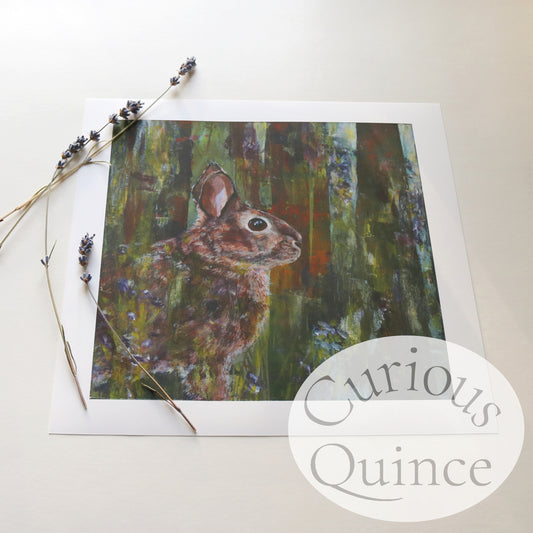 Rabbit 8x8" Art Print from Original Artwork "Brave Face"