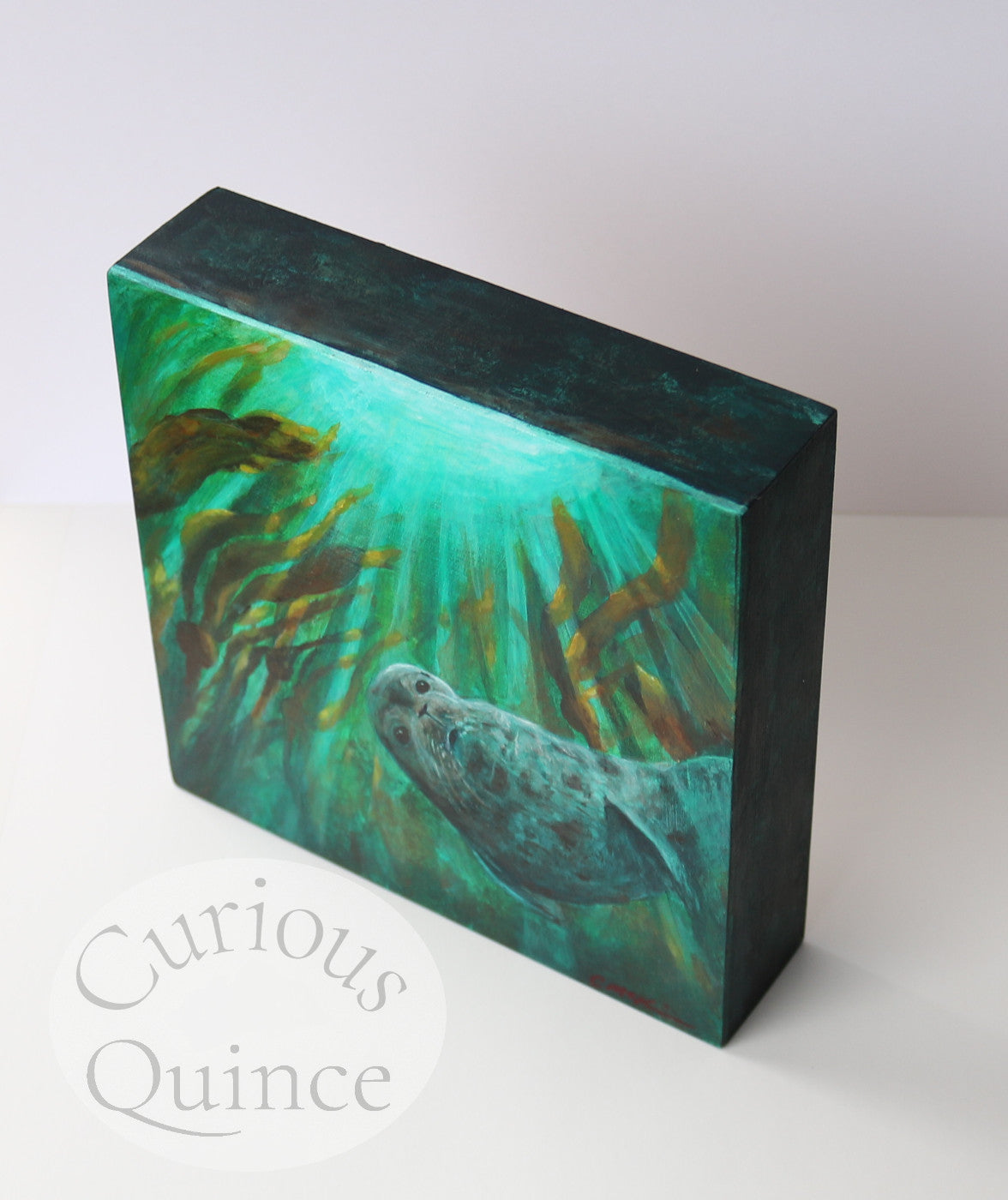 6x6-inch Original Seal Painting "Chillin'"