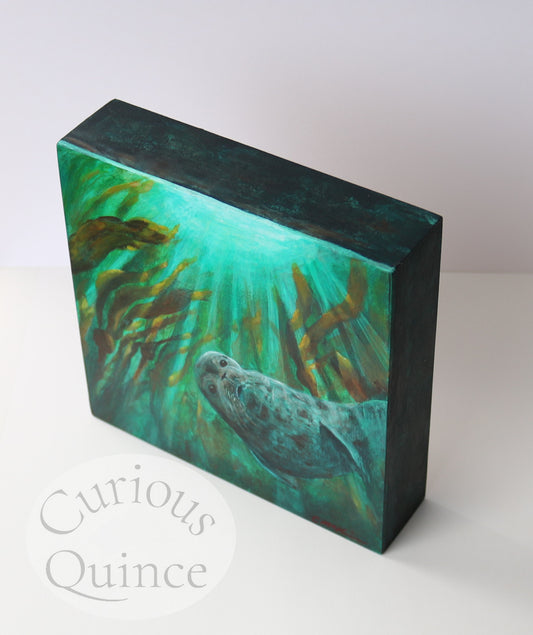 6x6-inch Original Seal Painting "Chillin'"