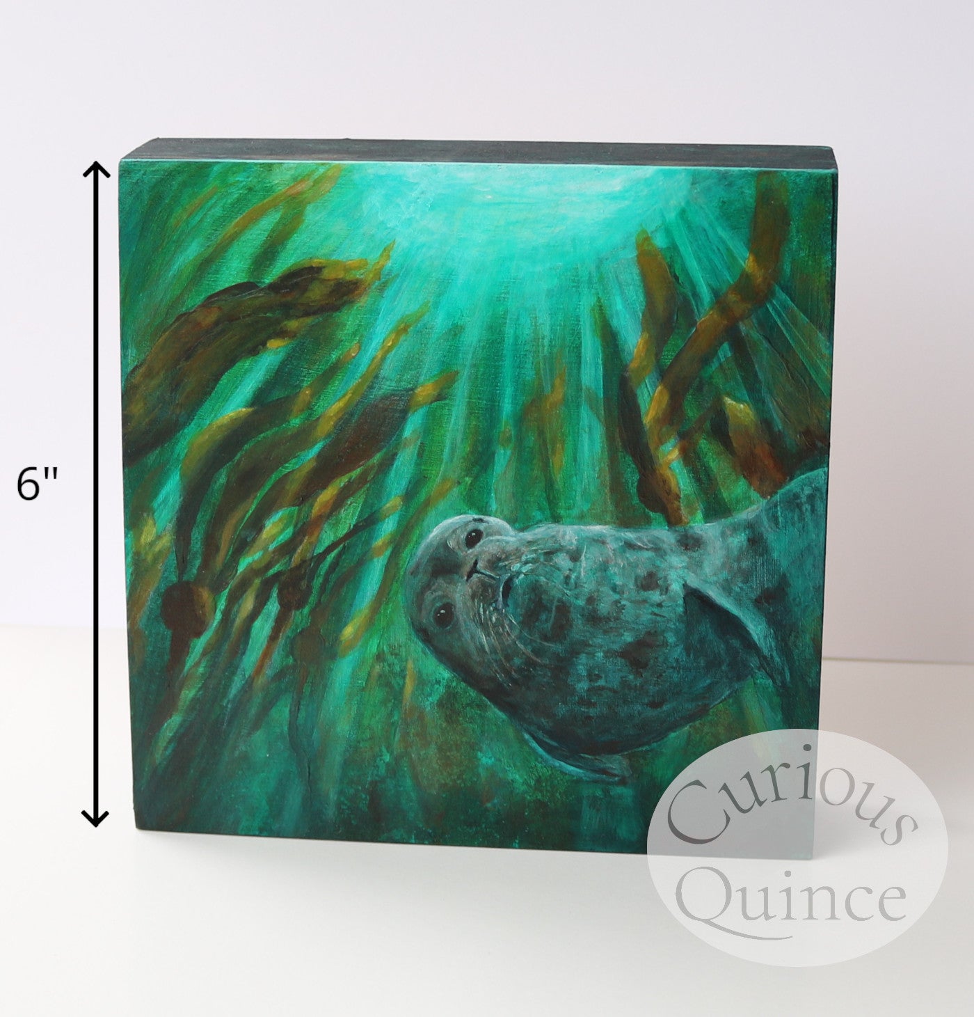 6x6-inch Original Seal Painting "Chillin'"