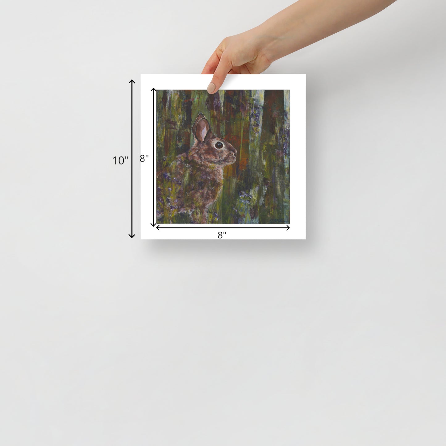 Rabbit 8x8" Art Print from Original Artwork "Brave Face"
